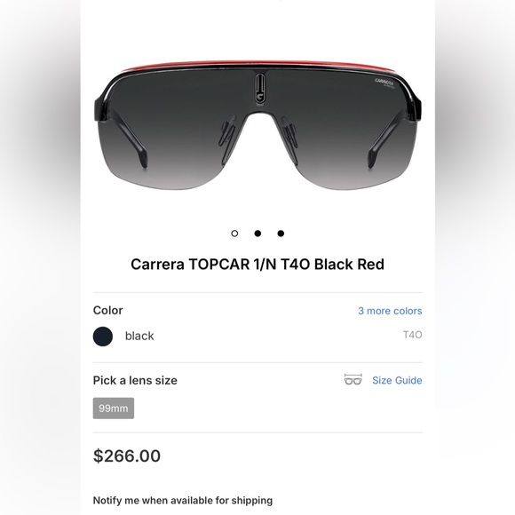 Carrera Topcar 1/N T40 Black Red men's shield sunglasses - Picture 6 of 10